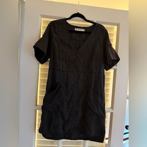 Anthropologie Black Short Sleeve Dress with Pockets